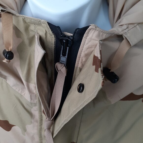 Size Large Long Cold Weather Parka Desert Camouflage Jacket Coat - Picture 11 of 11
